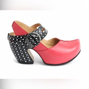 John Fluevog Platform Mary Jane Heel - Size 6 - red with polka dot
